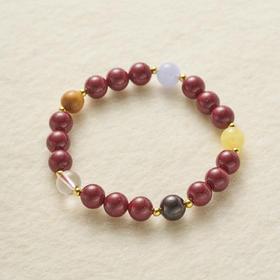 FOR DAYS 五行多宝原矿高含量莲花天然朱砂手串