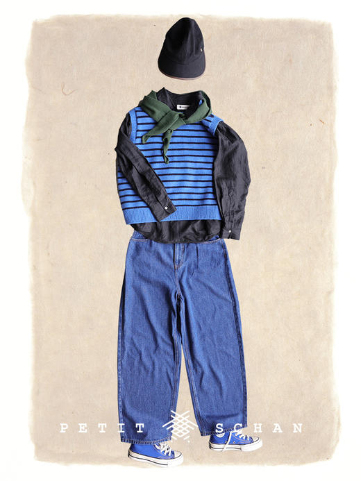 PETIT SCHAN小闪 CLO#629 Pop Rocks 跳跳糖 羊毛缤纷彩点纱圆领条纹背心 商品图12