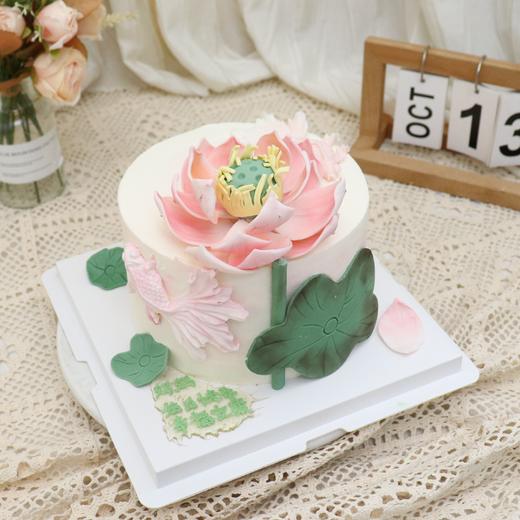 荷花锦鲤祝寿蛋糕 商品图2