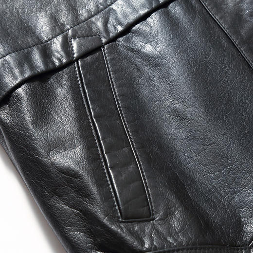 【真皮DSZ】大依优型大码立领皮牛皮夹克外套休闲简约大号皮夹克真皮皮草加肥加大 商品图4