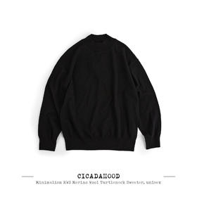 Cicadahood极简RWS美利奴羊毛高领套头针织衫 无性别