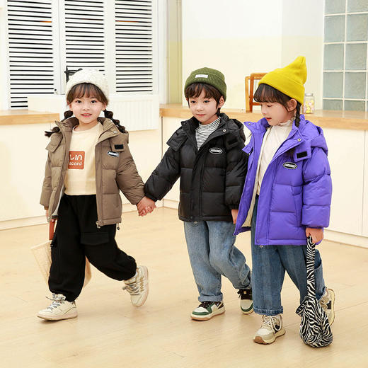 【秋冬上新！防护御寒】冬季新款儿童羽绒服，短款宝宝外套韩版棉衣，可爱保暖中小童加厚秋冬外套 男女童宝宝冬装-QQ 商品图2