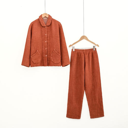 宜色家 情侣款开襟式五层纱家居服 商品图1