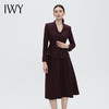 IWY/安可拉红沉稳大气西装套裙新款V领柔美修饰颈部收腰显曲线百褶半裙优雅松弛CS14336 商品缩略图1