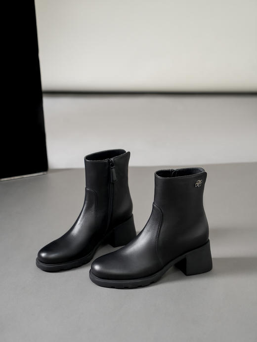 豪麟名鞋LORIBLU女鞋短靴羊皮革LR60N黑色 商品图2