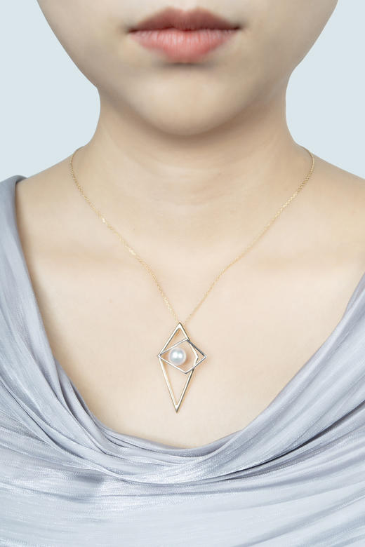 「镜像.菱」Akoya珍珠14k项链 商品图5