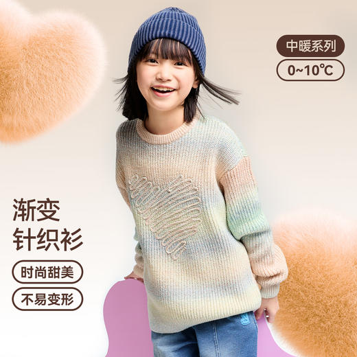 女童圆领针织衫冬季新款安奈儿童装EG444596 商品图0