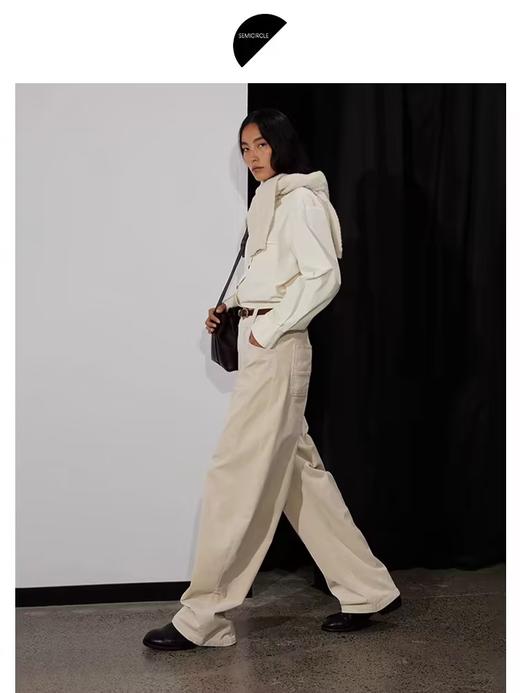 半圆/D24402518/质感水洗休闲裤 商品图0