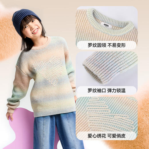 女童圆领针织衫冬季新款安奈儿童装EG444596 商品图4