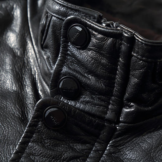 【真皮DSZ】大依优型大码立领皮牛皮夹克外套休闲简约大号皮夹克真皮皮草加肥加大 商品图5