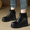【预售5天】厚底马丁靴高跟加绒松糕鞋，时尚新款真皮坡跟短靴MQE&G82-19 商品缩略图0