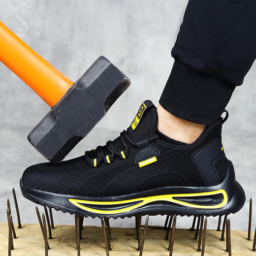 劳保鞋男工作鞋钢包头防砸防刺穿耐磨实心底安全功能防护鞋 防砸防刺穿 商品图2