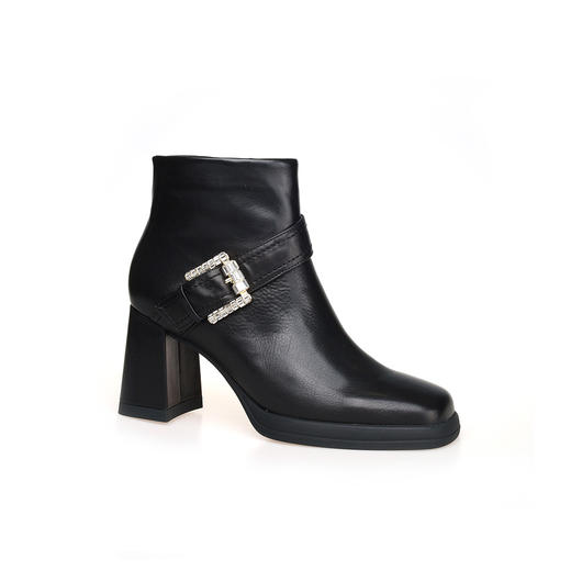 豪麟名鞋奥莱迪嘉女鞋短靴胎牛皮革DJYYO42WN205黑色  原价2860元 商品图0