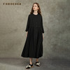 Famecoco范可儿天丝棉圆领长袖连衣裙文艺通勤长裙FAC6FA003 商品缩略图4