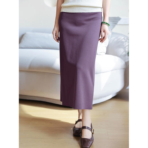 口碑* 通勤百搭裙 羊毛混纺后开叉半身裙 商品图1