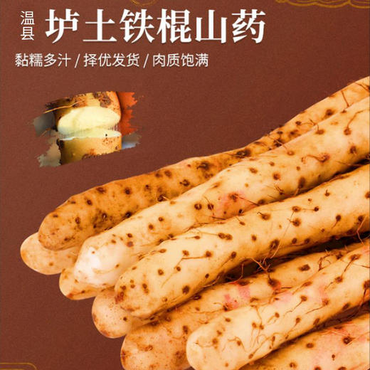 正宗河南焦作垆土铁棍山药  肉质饱满 黏糯多汁 皮薄肉嫩 商品图0