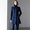 IWY/藏青色羊毛大衣女双面毛呢外套秋冬物业工服ND9020 商品缩略图0