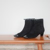 BIUCILI 「莫妮卡」原创设计蝴蝶结法式绒面方头中跟裸靴短靴 商品缩略图0