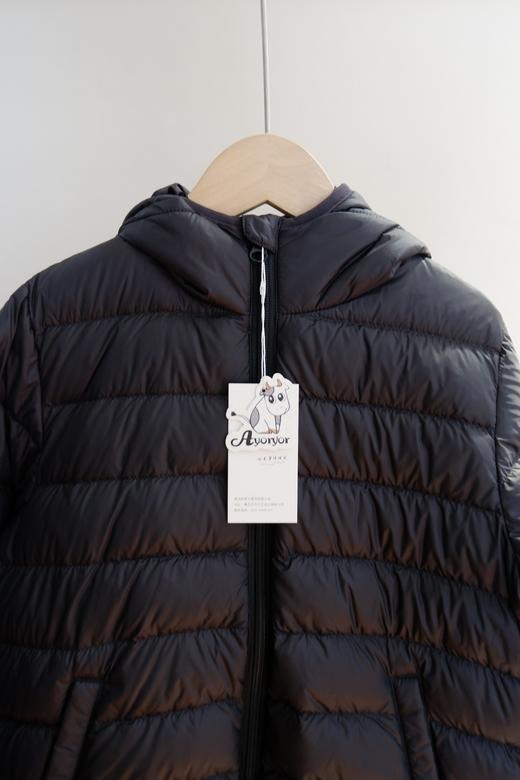 云仓 全年龄段可穿 黑色连帽轻薄羽绒服 商品图7