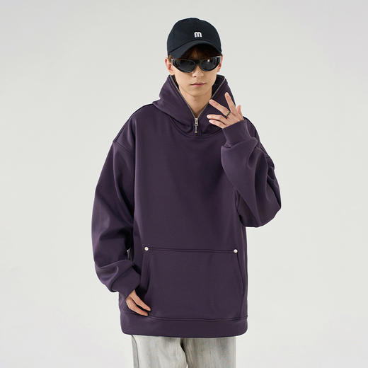 【加绒】【新款DSY】大依优型大码加绒连帽扎染拉链卫衣长袖加肥加大休闲运动上衣男打底衫胖子冬季保暖 商品图13