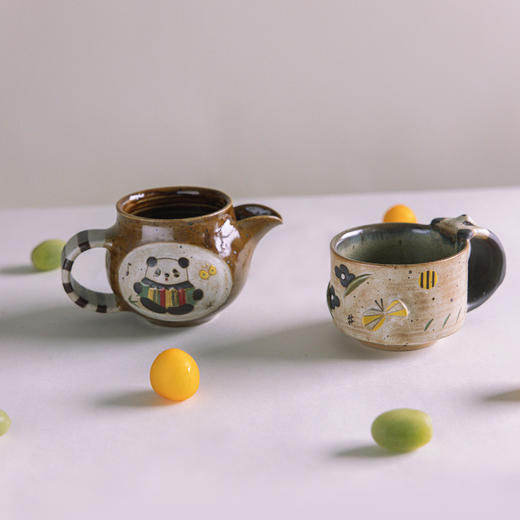Unix 欣丽 熊猫 分享壶咖啡杯茶杯 高足 日用器 商品图0