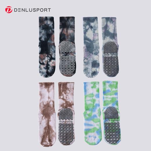 普拉提新款防滑瑜伽中筒袜 扎染时尚运动袜 商品图8