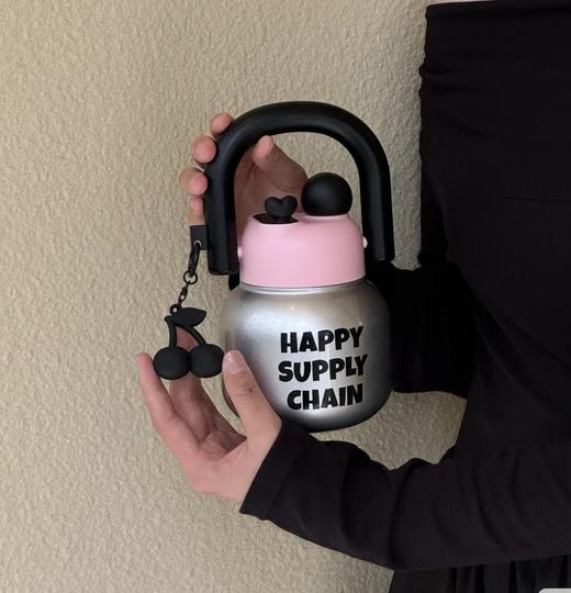 😍拎着走的保温杯⏰有了它一天喝两升水‼~可爱到可以当摆件‼觅贝思 双饮拎拎壶保温杯 商品图2