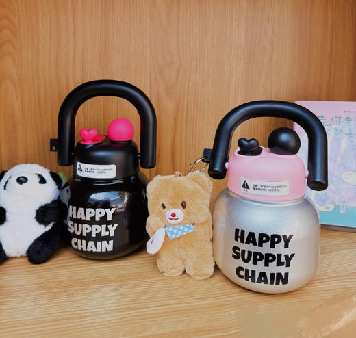 😍拎着走的保温杯⏰有了它一天喝两升水‼~可爱到可以当摆件‼觅贝思 双饮拎拎壶保温杯 商品图3