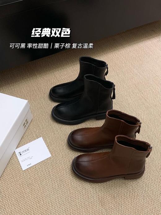 💕显高显瘦 🎈专治各种腿型不直🦵秋冬必入短靴【梵雅璐复古真皮短靴】✨复古文艺感满满 🍃不仅有颜值还足够☺️舒适过十年还是基础百搭单品🌵 商品图2