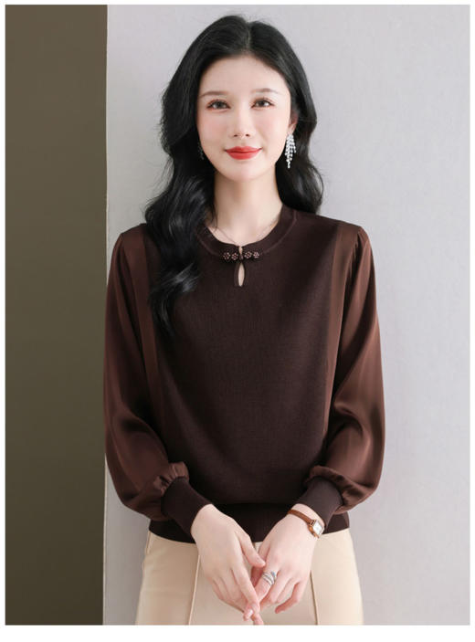 🌈【泰迪熊TEDDYBEAR气质拼接减龄简约小衫】❤️与生俱来的惊艳感 ✨赋予秋季别样穿着体验💢 ✅优质面料织物🌟手感软糯舒适💯 ✅ 商品图6