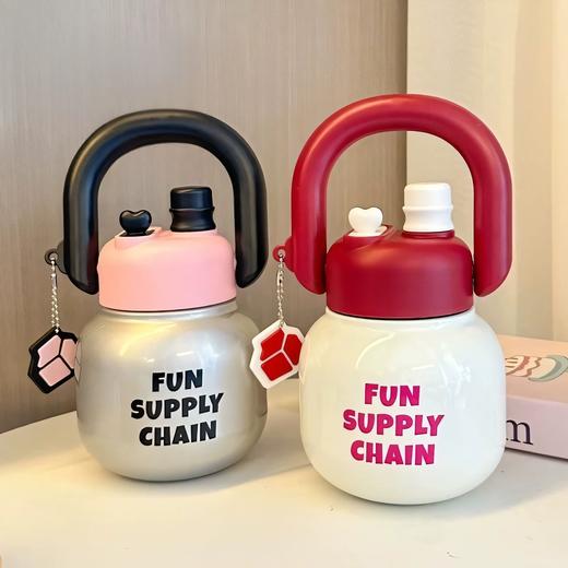 😍拎着走的保温杯⏰有了它一天喝两升水‼~可爱到可以当摆件‼觅贝思 双饮拎拎壶保温杯 商品图9