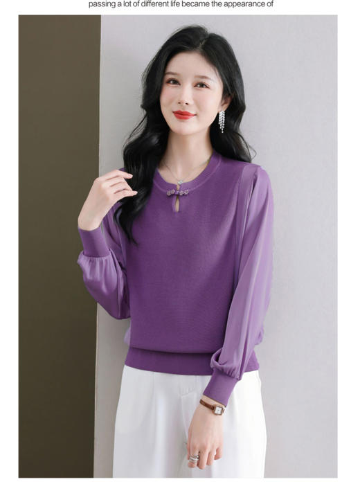 🌈【泰迪熊TEDDYBEAR气质拼接减龄简约小衫】❤️与生俱来的惊艳感 ✨赋予秋季别样穿着体验💢 ✅优质面料织物🌟手感软糯舒适💯 ✅ 商品图5