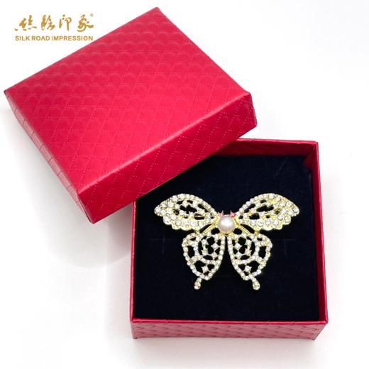 丝路印象轻奢爆款珍珠胸针时尚百搭简约6-7mm金色 商品图4