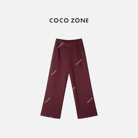 COCO ZONE 简约松紧腰休闲裤通勤风纯色直筒裤CC2C2214