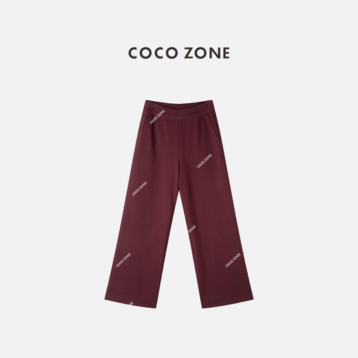 COCO ZONE 简约松紧腰休闲裤通勤风纯色直筒裤CC2C2214 商品图0