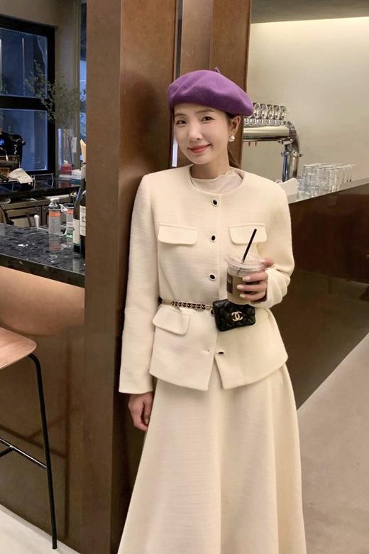 amadella 气质白色小香风大A摆伞裙半裙 17479 商品图4