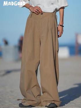 马得工地/MDKZ230715/大廓型打褶宽腿裤