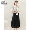 勿忘花黑色气质纯棉百搭半身裙女2024秋季新款休闲显瘦小个子裙子 商品缩略图2