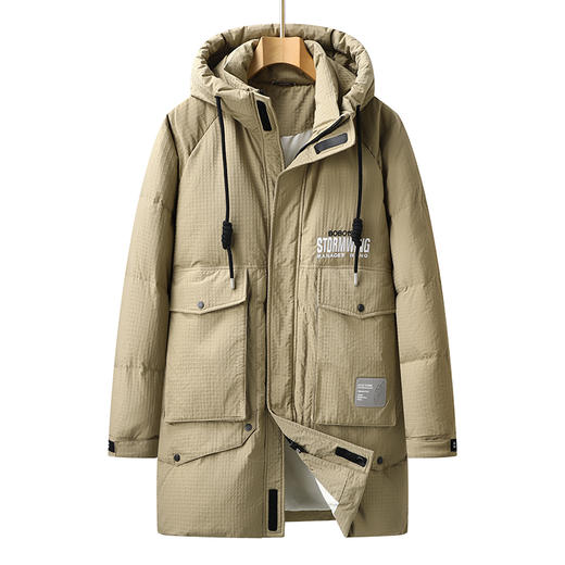 【特大码】【新款DPX】大依优型大码中长款潮款连帽羽绒服鸭绒外套休闲胖子大码男休闲宽松加肥加大上衣 商品图2