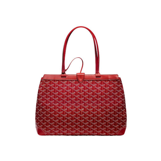 GOYARD Bellechasse Biaude Y字老花满印遮蔽设计 帆布拼皮 托特包Tote包购物袋单肩手提包 小号 女款（CB） 商品图9