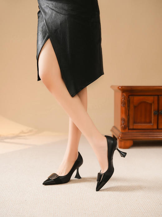 豪麟名鞋LORIBLU女鞋皮鞋羊皮革LR68P黑色 商品图1