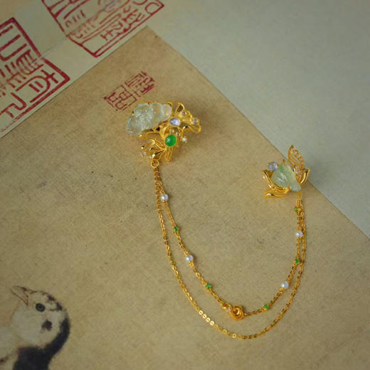 龢盒原创 一池明月浸荷花可拆多用胸针 商品图0