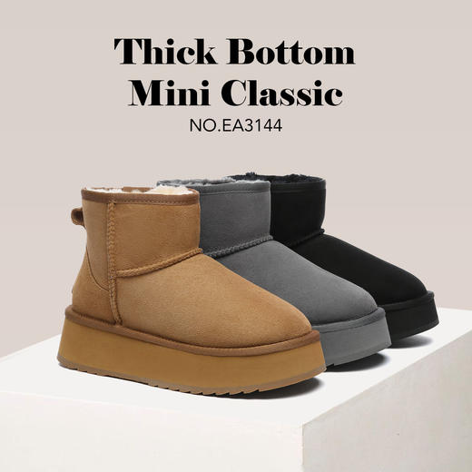 澳洲EVERAU厚底迷你短筒雪地靴EA3144 商品图0