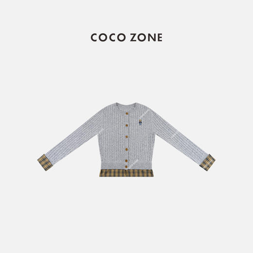 COCO ZONE 秋季圆领单排扣针织开衫简约长袖上衣CC2D2395 商品图0
