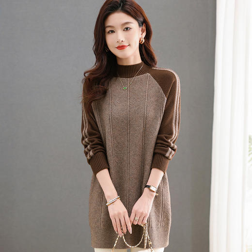 CC-101-58019中长款毛衣女秋冬2024新款小个子遮屁股洋气内搭打底衫针织连衣裙 商品图3