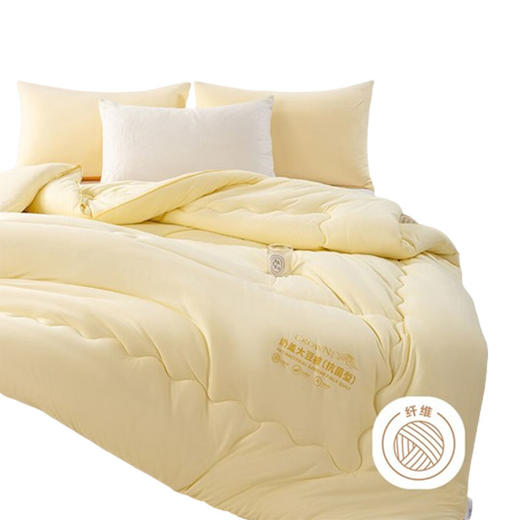 皇冠T3434沐逸抗菌大豆四季被奶黄色 商品图6