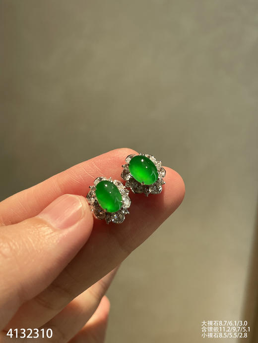 4132310，蛋面耳钉。具体价格微信咨询 商品图0