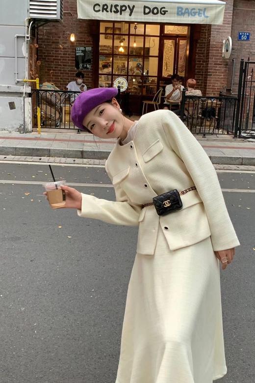 amadella 气质白色小香风大A摆伞裙半裙 17479 商品图3