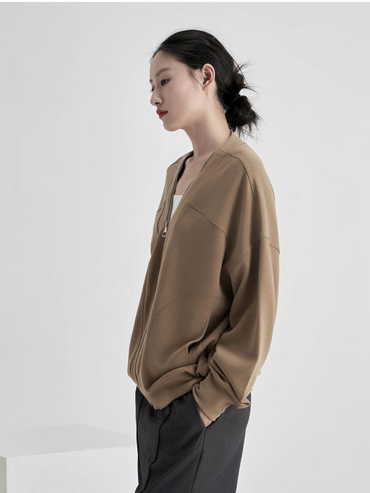 weyo秋冬女款羊毛暖绒宽松V领拉链开衫卫衣880057 商品图1