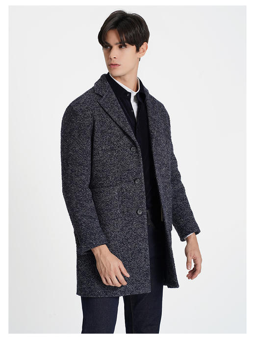 callisto高智系列藏青色羊毛混纺大衣 商品图2